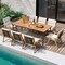Costway 79" Outdoor Dining Table for 8 Acacia Wood Patio Table with 1.9" Umbrella Hole